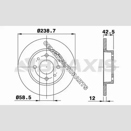 Lada Samara Ön Fren Diski (Havasız) Braxis AE0593