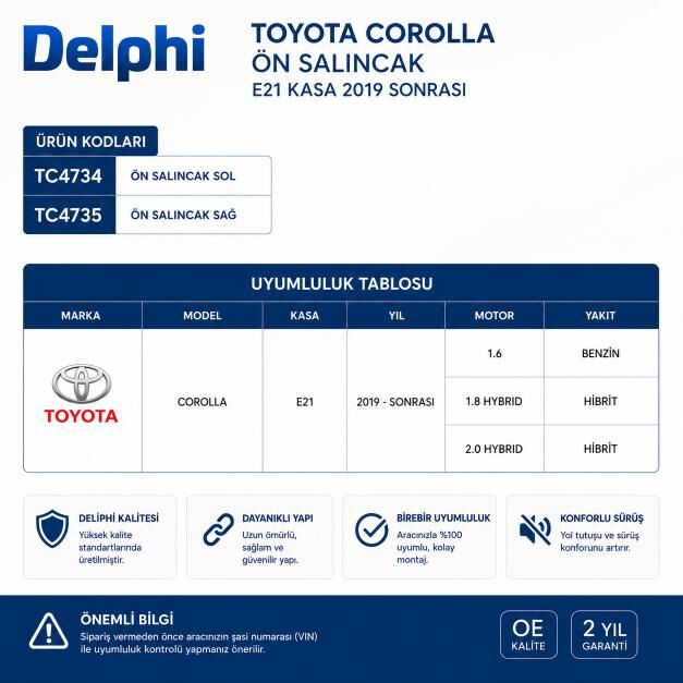 Toyota Corolla Ön Salıncak E21 Kasa 2019 Sonrası - Delphi