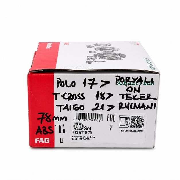 FAG Polo Ön Teker Rulmanı (Poryalı) 2017 sonrası