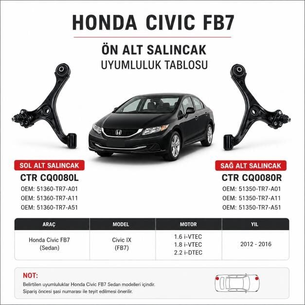 Honda Civic FB7 Alt Salıncak (2012-2016) - CTR
