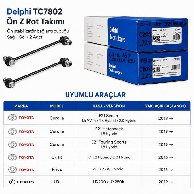 Toyota Corolla 2019-2024 (E21 kasa) Ön Z Rot Takımı (2 adet) - Delphi