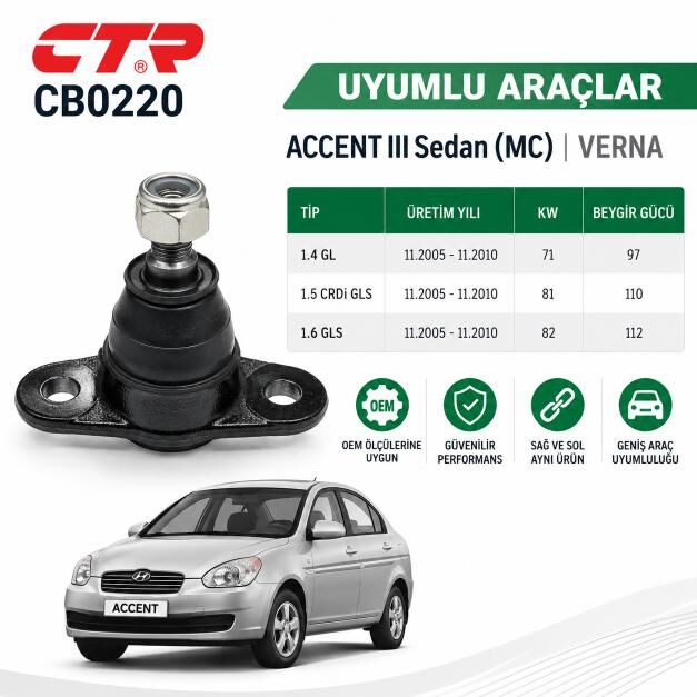 Hyundai Accent Era Alt Rotil (2005-2011) - CTR